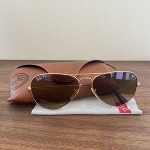 Ray Ban Polarized Gold Aviators